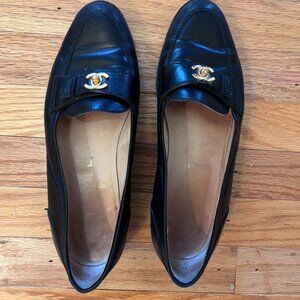 Vintage Chanel Turnlock Loafers- Size 38